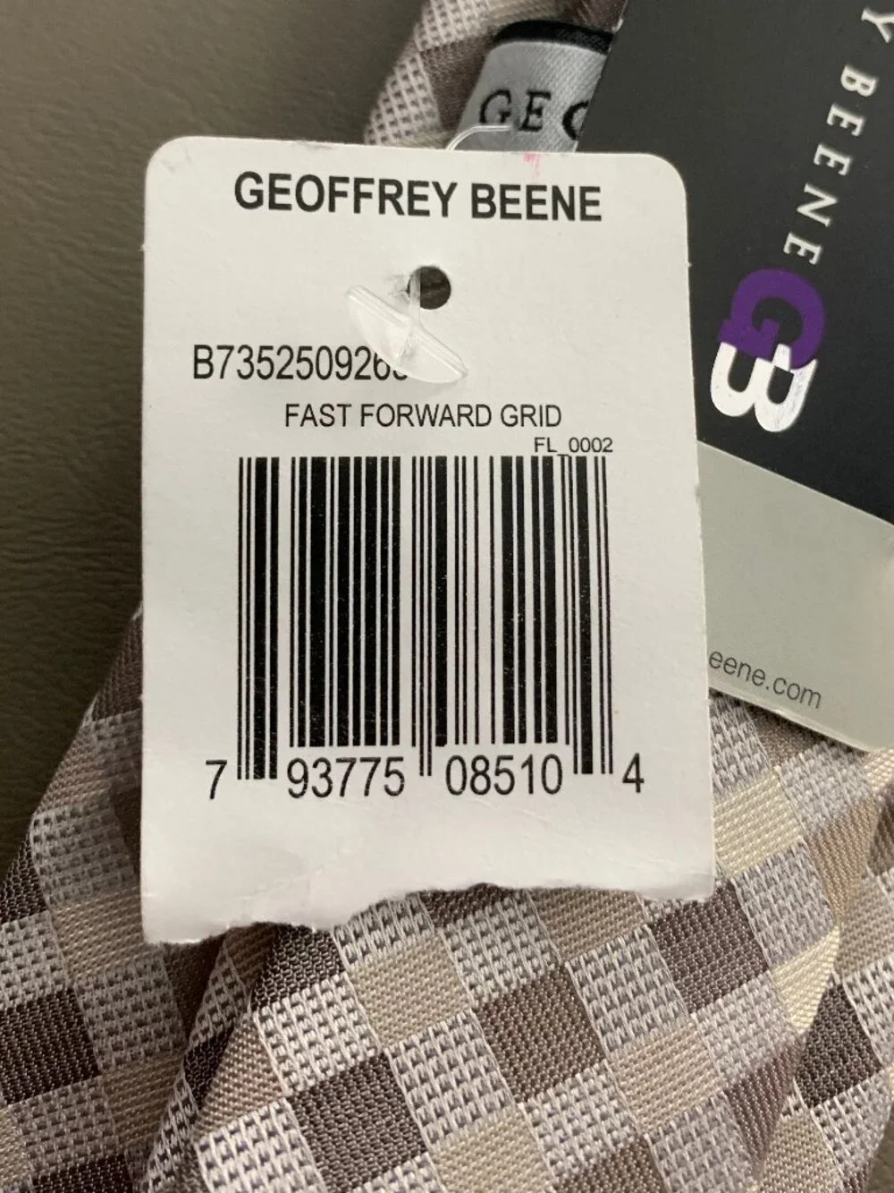 Geoffrey Beene Men's Fast Forward Grid Neck Tie, Taupe Gray, One Size